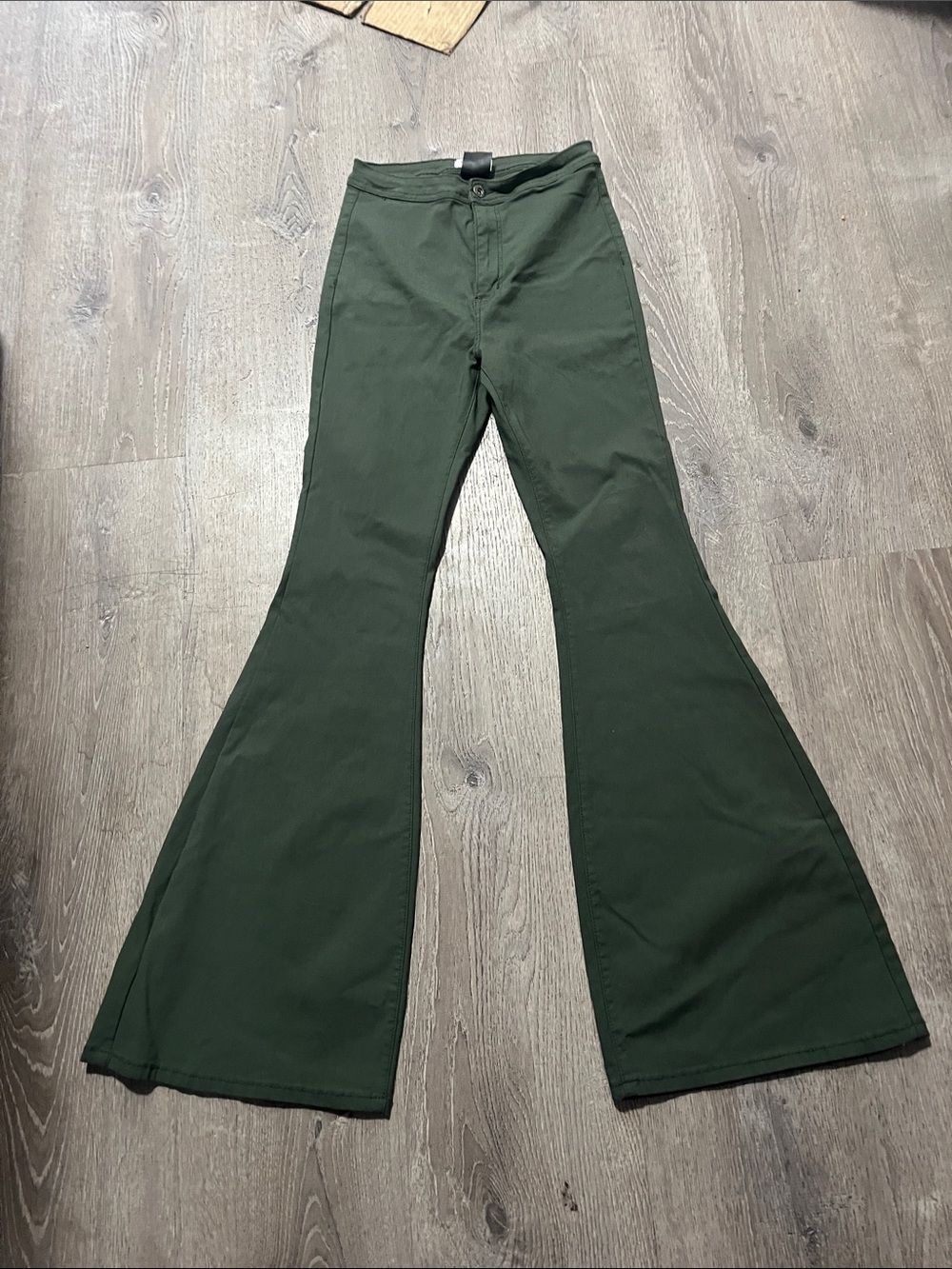Swank A Posh Wide Leg Women's Pants in Dark Green size l/xl